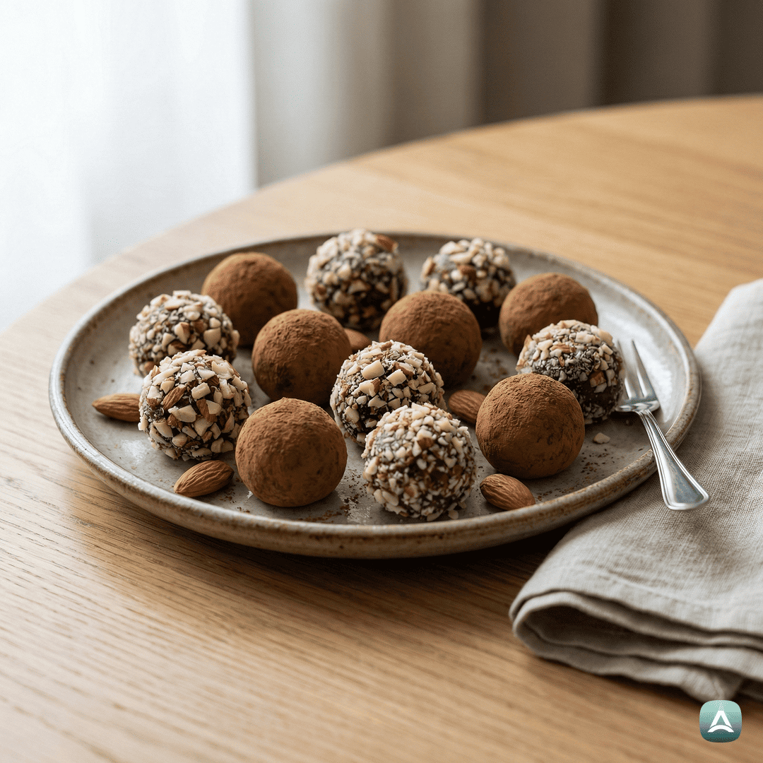 Gesündere Schokoladen-Mandel-Trüffel