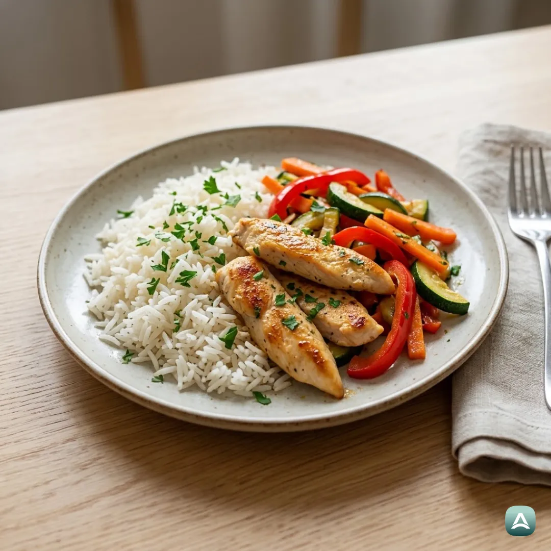 US_Recipes_RiceAndChickenWithSautéedVegetables_1