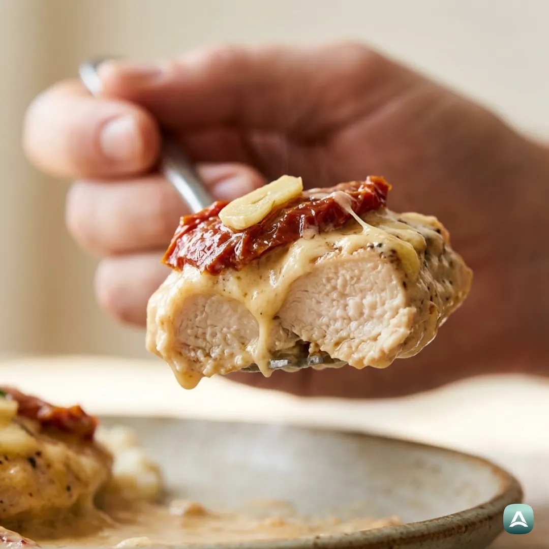 AT_Recipes_SaftigesHähnchenfiletInRahmsauceMitGetrocknetenTomatenUndBlumenkohlpüree_2