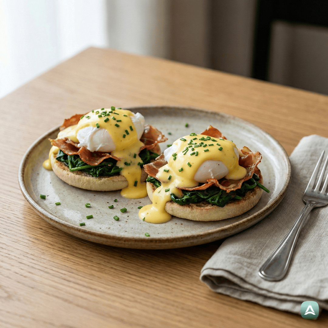 Eier Benedikt mit Spinat und Prosciutto