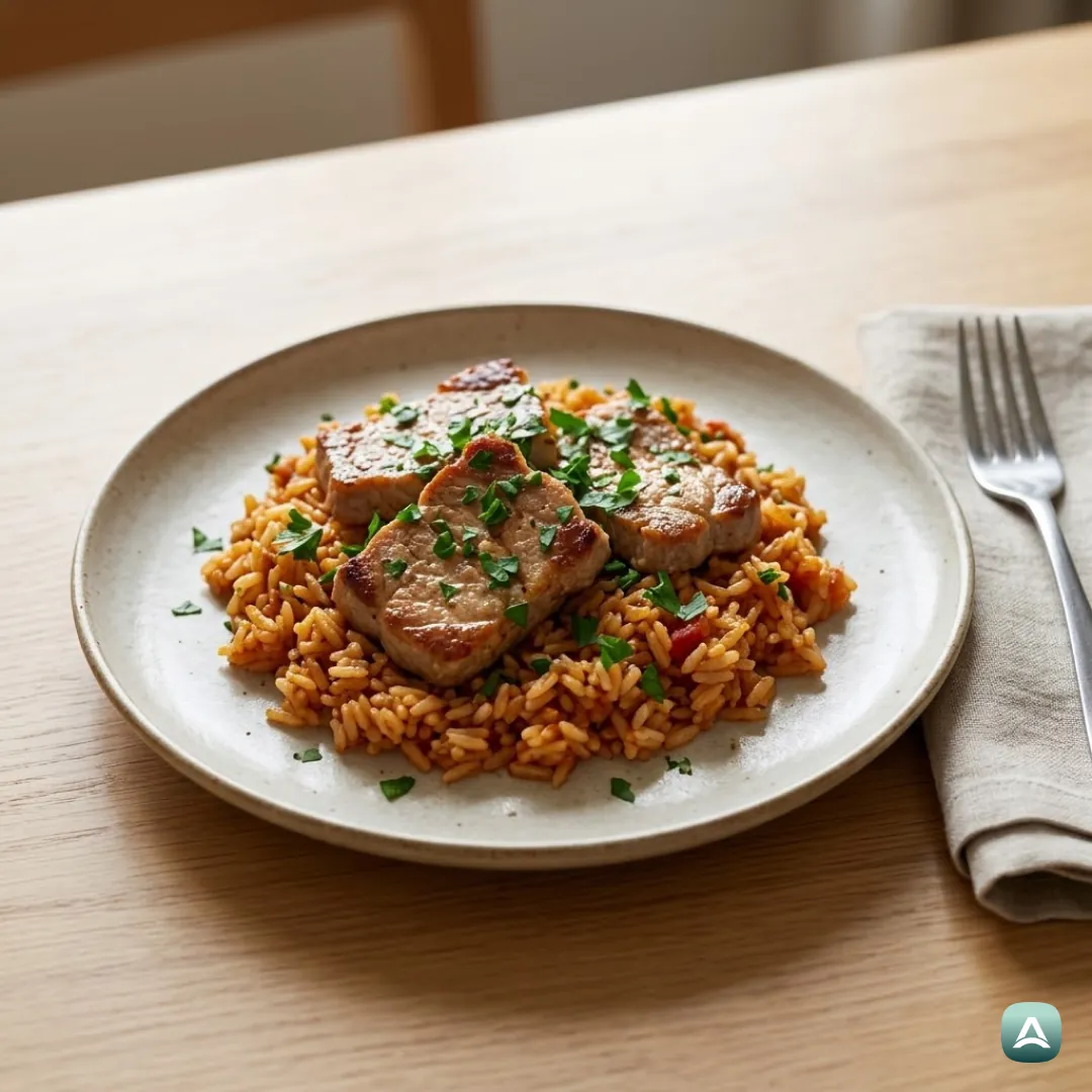 Schweinefleisch mit Djuvec-Reis