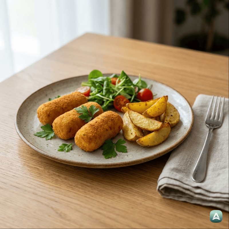 Hausgemachte Fischkroketten aus dem Ofen