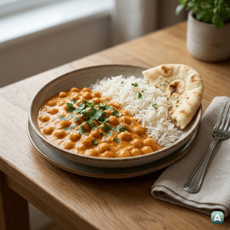 Indische Kichererbsen in cremiger 'Butter'-Sauce