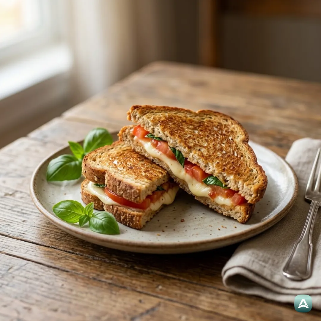 Warme Sandwiches mit Mozzarella und Tomate