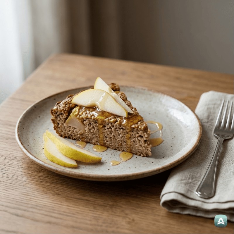 Gebackener Buchweizengrütze mit Birnen und Haselnüssen