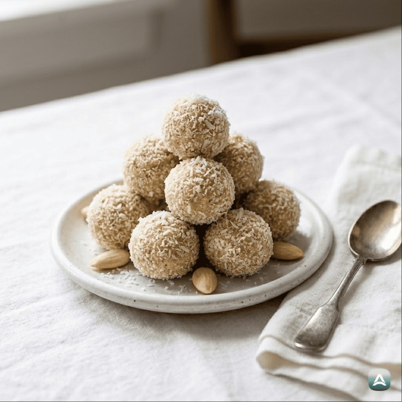 Hausgemachte gesunde Raffaello-Kugeln