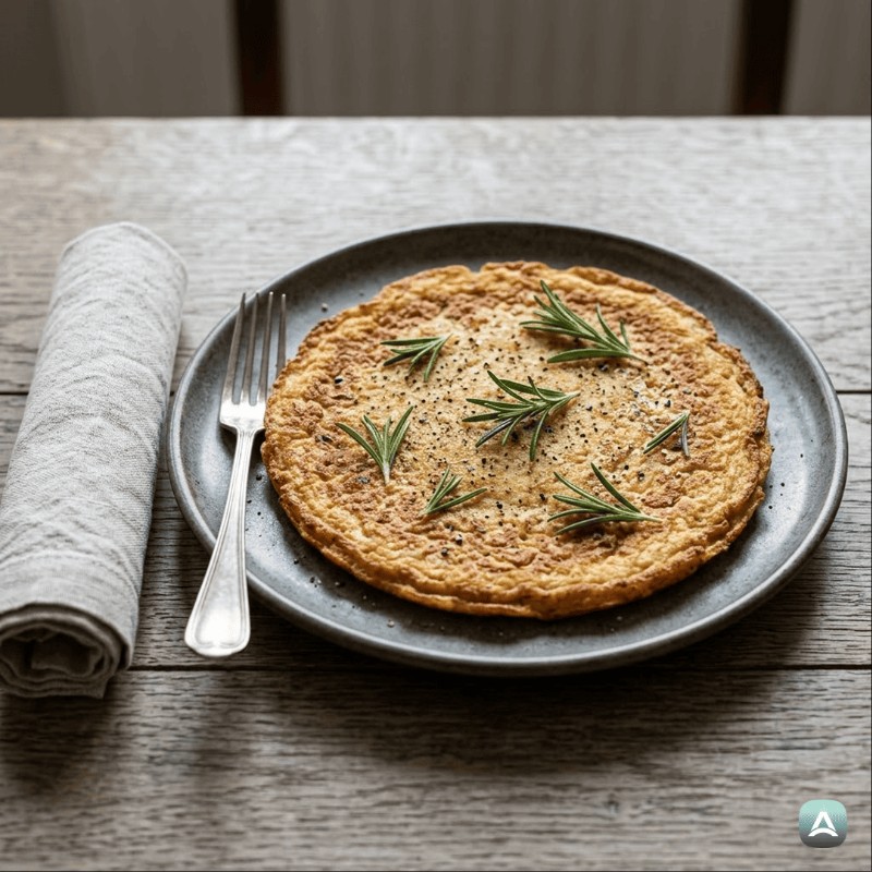 Knusprige Kichererbsenmehl-Pfannkuchen mit Rosmarin