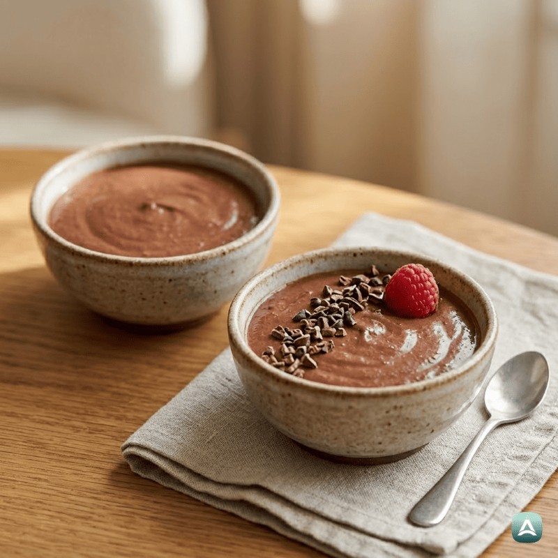 Cremiger, proteinreicher Schoko-Pudding aus Quark ohne Kochen