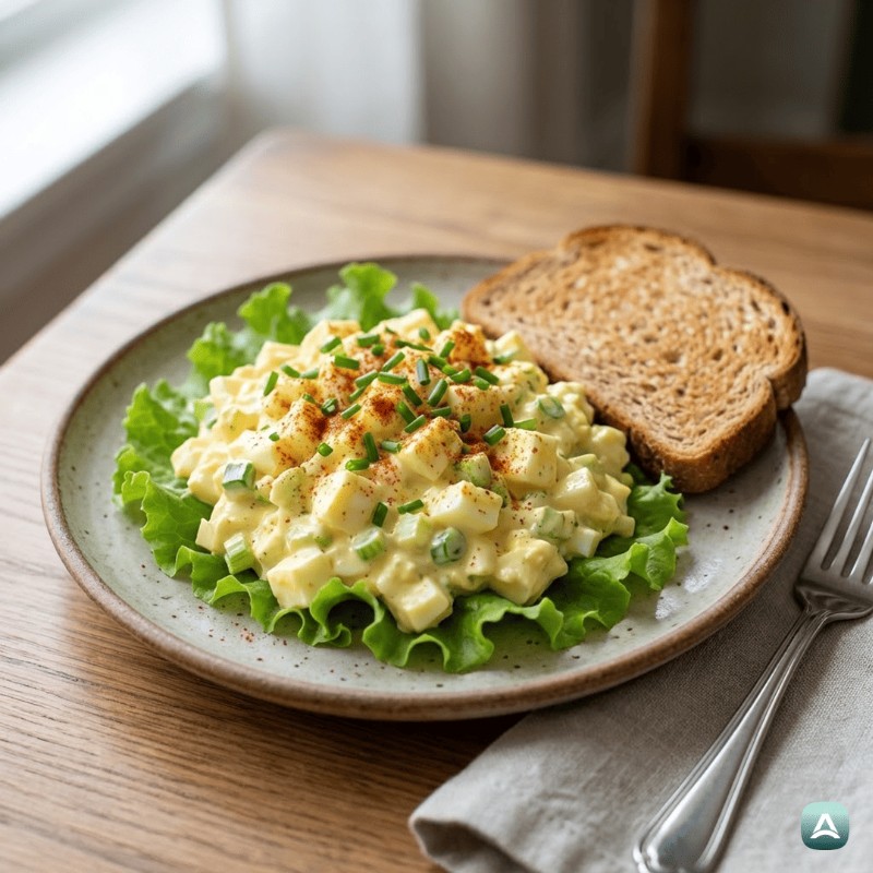 Erfrischender Eiersalat mit griechischem Joghurt und knackigem Sellerie