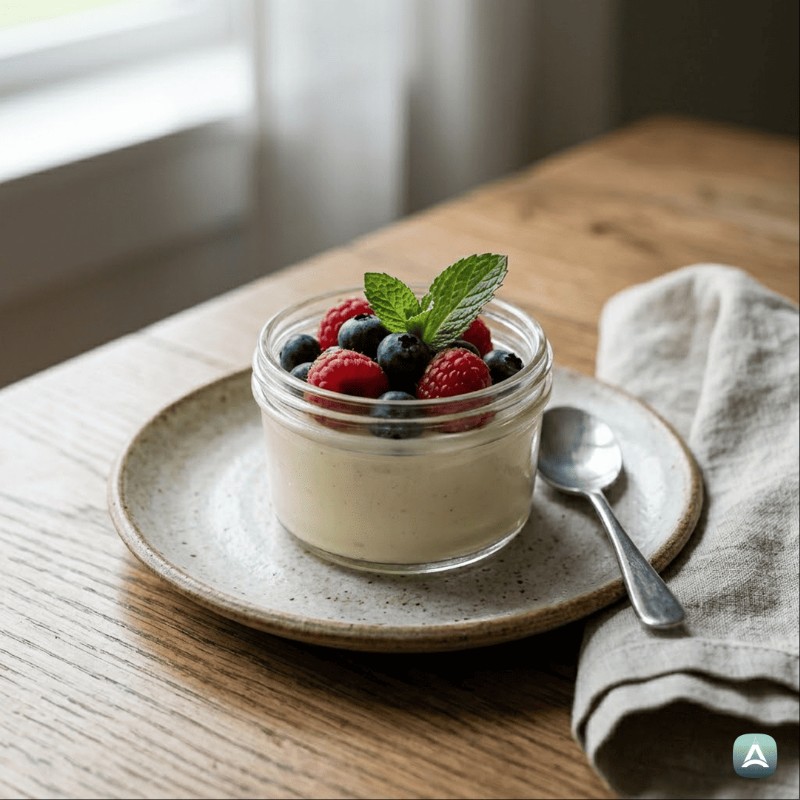 Cremiger Keto-Vanillepudding mit Beeren