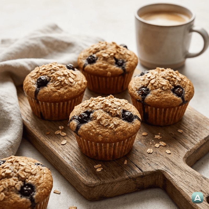 Saftige Vollkorn-Blaubeermuffins